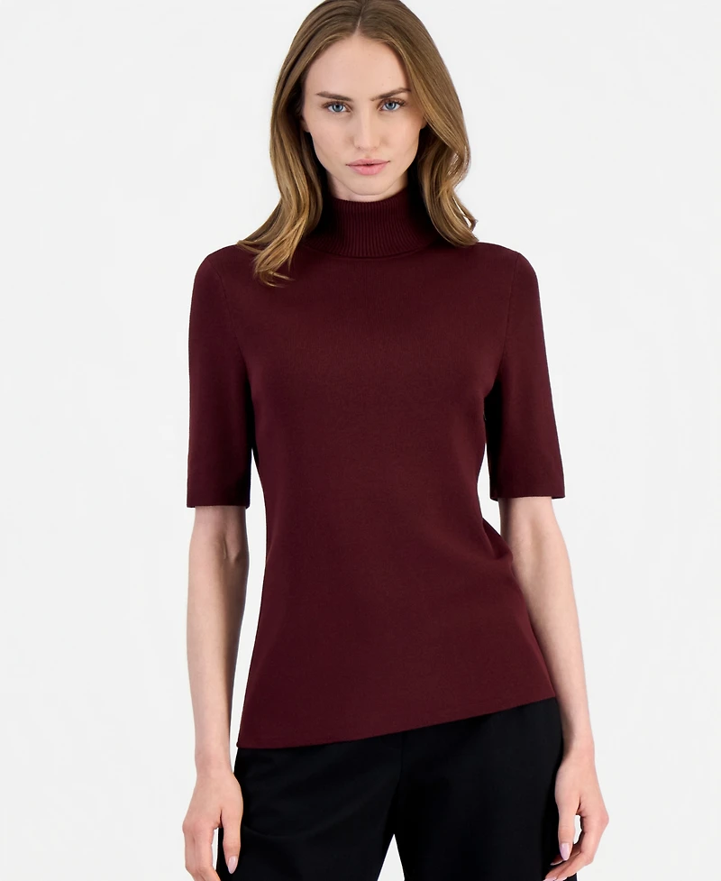 Anne Klein Women's Half-Sleeve Turtleneck Sweater