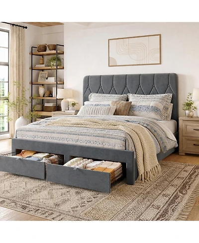 gaomon Bed Frame with Storage Drawers