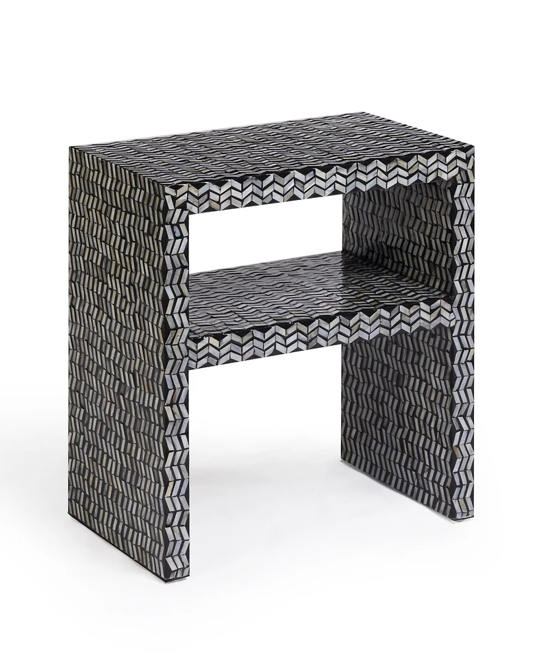 Tov Furniture Derry 20.5" Wood Mother of Pearl Nightstand