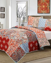Stratford Park Gabby Paisley Patchwork 3-Piece Quilt Set, Queen