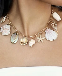 Ettika Private Island 18k Gold-Tone Plated Assorted Shell Necklace