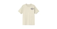 Modelo Men's Diamond Frame & Brush Stroke Logos Crew Neck Short Sleeve Natural T-shirt