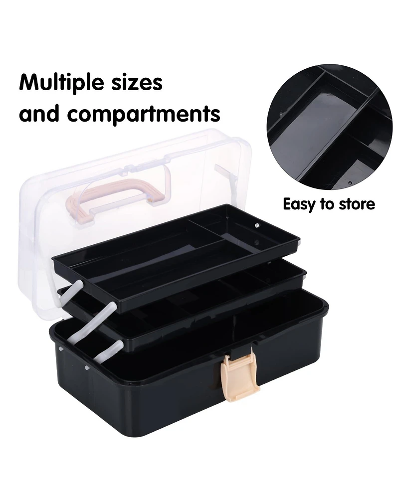 Xdovet Craft Organizer Tackle Box 3-Layer Folding Toolbox