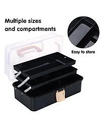 Xdovet Craft Organizer Tackle Box 3-Layer Folding Toolbox