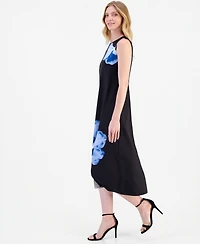 Anne Klein Women's Floral A-Line Sleeveless Midi Dress