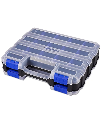 Xdovet Double Sided Hardware Storage Box 34 Compartments with Removable Dividers