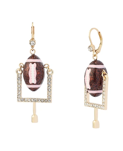 Betsey Johnson Faux Stone Betsey Ball Football Field Goal Drop Earrings