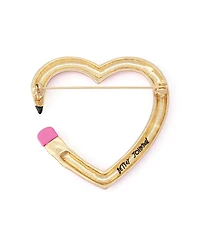 Betsey Johnson Pink Best In Class Heart Pencil Brooch