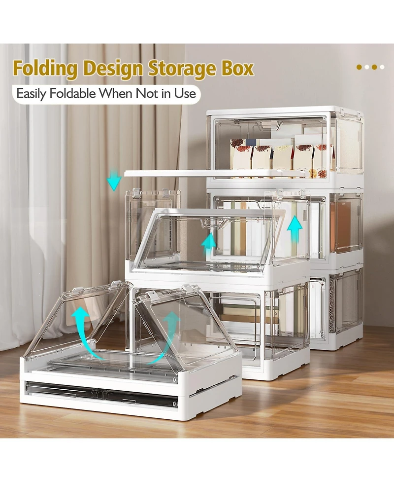 Xdovet Collapsible and Stackable Storage Bin with Lid