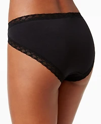 Natori Bliss Lace-Trim Cotton French-Cut Brief Underwear 152058