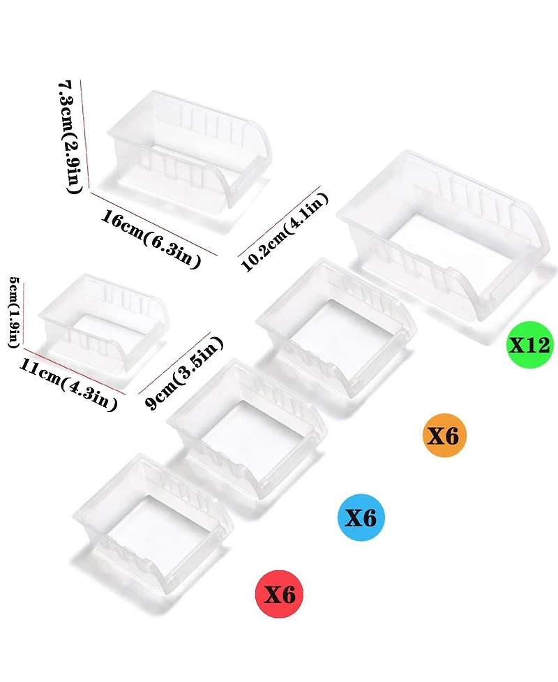 Xdovet Transparent Wall Mounted Organizer Pegboard Storage Bins Nuts Bolts Screws