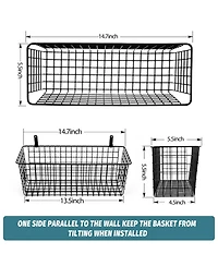 Xdovet Wire Wall Hanging Storage Baskets with Hooks