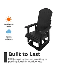 Mega Casa Hips All-Weather Outdoor Swivel Patio Glider, Heavy-Duty Rocker Chair with 360-Degree Rotation and Removable Cup Holder