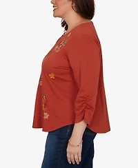 Alfred Dunner Plus Tossed Floral Butterfly Top