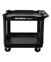 Olympia Tools 500 Pound Capacity Plastic Rolling Utility Cart Shelves