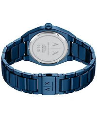 Armani Exchange Men's Sync Quartz Day-Date Blue Stainless Steel Watch 42mm
