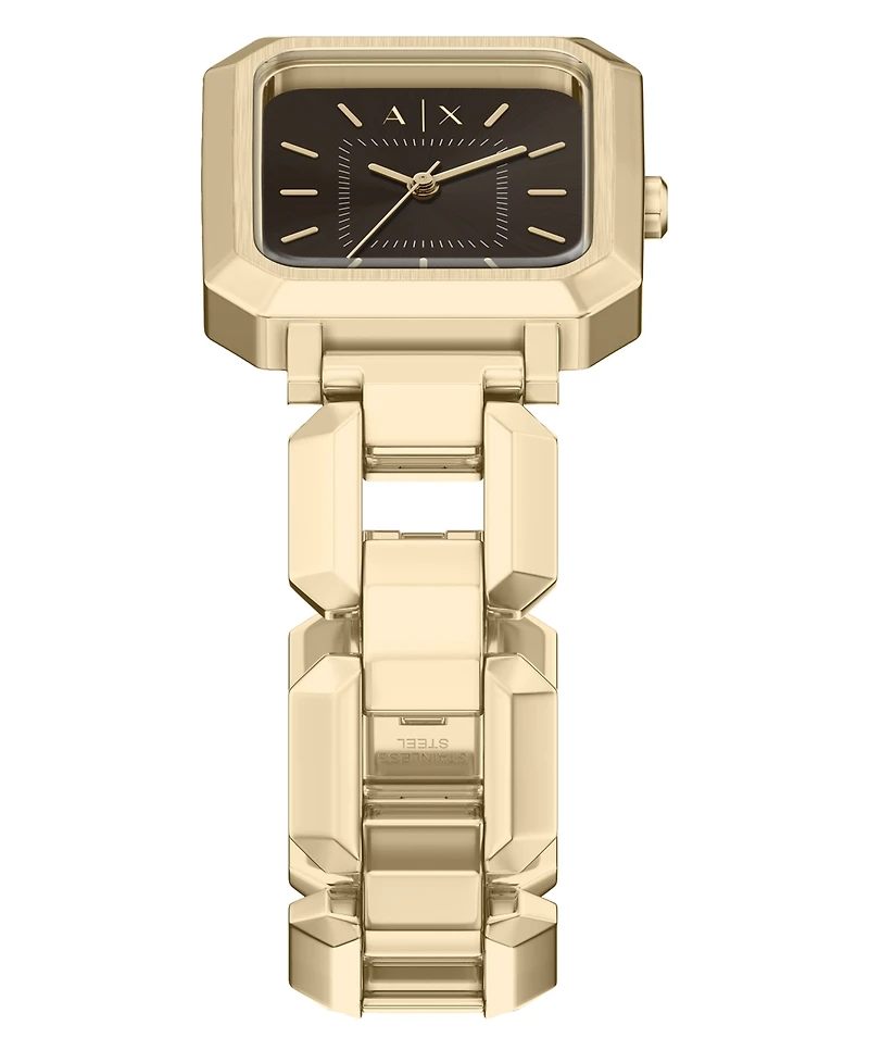 Armani Exchange Women's Na Quartz Gold Stainless Steel Watch 27mm