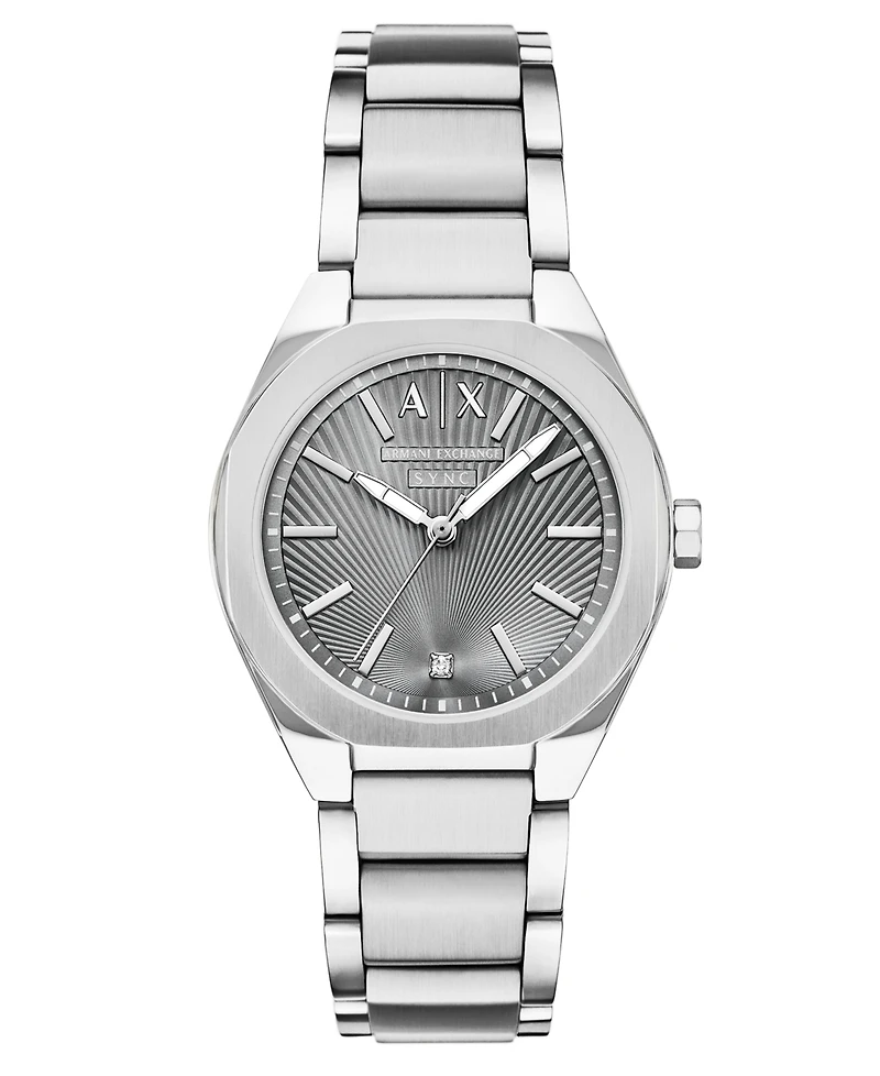 Armani Exchange Women's Sync Quartz Silver Stainless Steel Watch 36mm