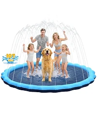 Aofar 107" Splash Pad Sprinkler Kids Dog Pool Outdoor Water Play