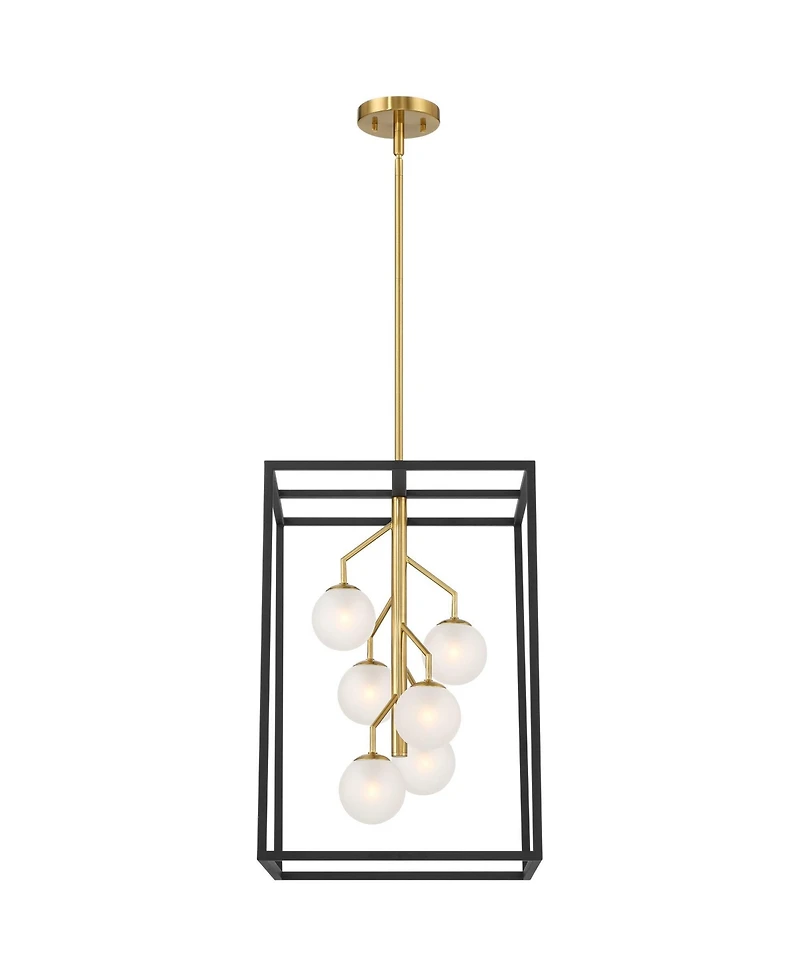 Possini Euro Design Alter Gold Pendant Chandelier Modern Led Frosted Glass 6-Light Fixture for Dining Room