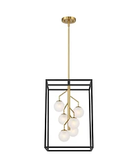 Possini Euro Design Alter Gold Pendant Chandelier Modern Led Frosted Glass 6-Light Fixture for Dining Room