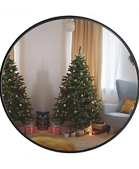 Laoties Round Wall Mirror, Modern Metal Decorative Accent Mirror for Bathroom, Entryway and Living Room