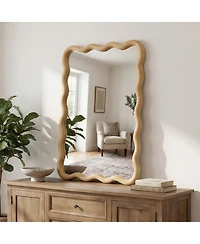 Laoties 20" x 30" Wood Wall Mirror, Rectangular Bathroom Vanity Mirror for Entryway and Bedroom