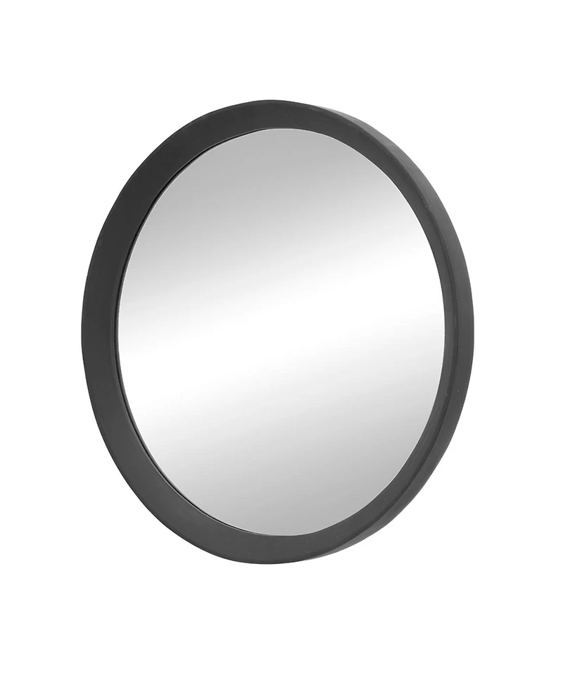 Laoties 20" Round Solid Mango Wood Wall Mirror, Modern Bathroom Vanity Mirror for Entryway and Bedroom