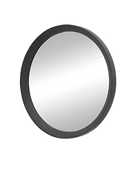 Laoties 20" Round Solid Mango Wood Wall Mirror, Modern Bathroom Vanity Mirror for Entryway and Bedroom