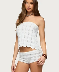 Edikted Women's Isola Strapless Crochet Top