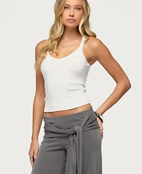 Edikted Women's Juliena Ribbed V Neck Tank Top