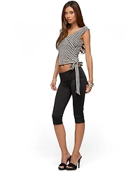 Edikted Women's Dollie Striped Wide V Neck Top