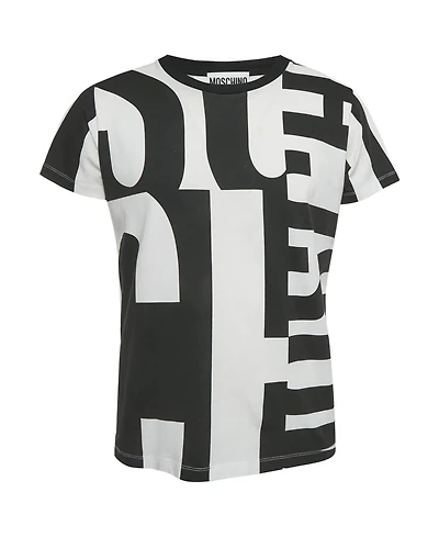 Pre-Owned Moschino Men's All Over Logo Print Cotton T-Shirt