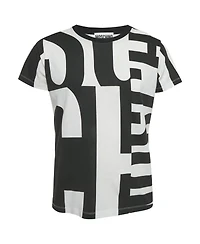 Pre-Owned Moschino Men's All Over Logo Print Cotton T-Shirt