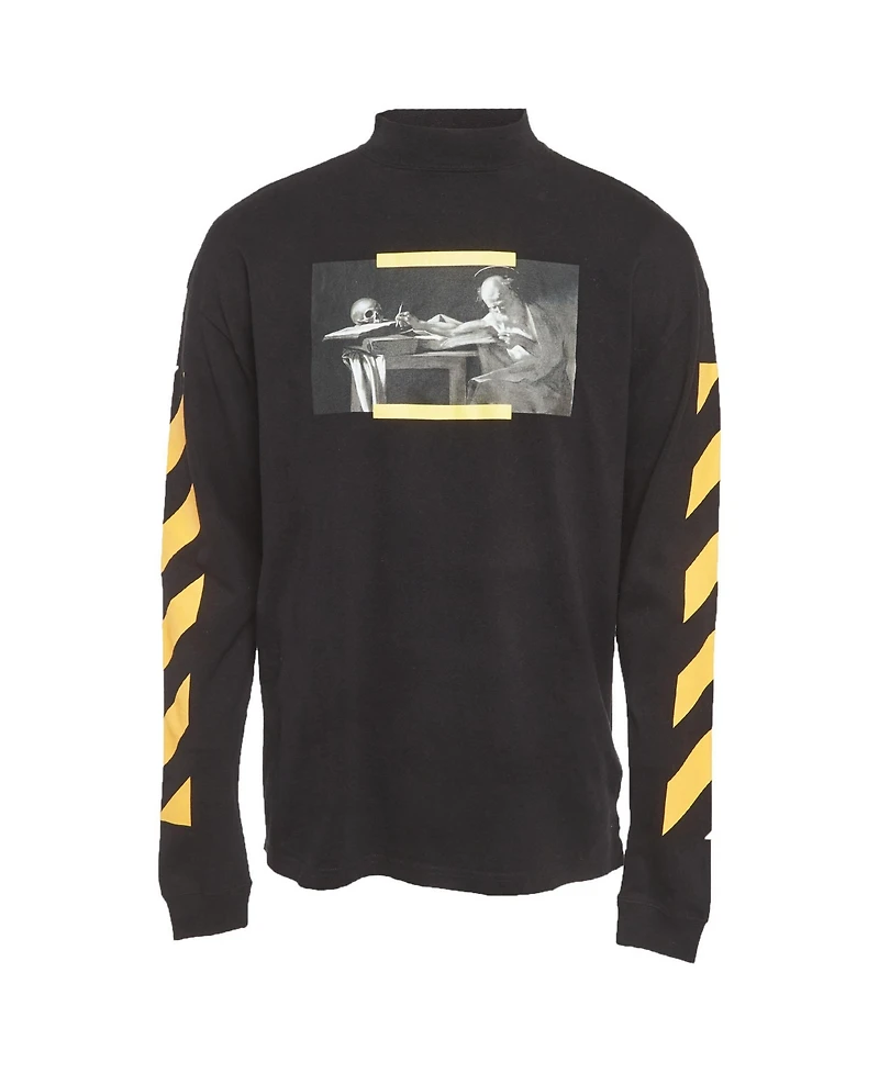 Pre-Owned Off-White Men's Caravaggio Painting Cotton Mock Neck Long Sleeve T-Shirt