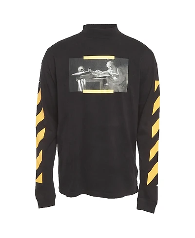 Pre-Owned Off-White Men's Caravaggio Painting Cotton Mock Neck Long Sleeve T-Shirt
