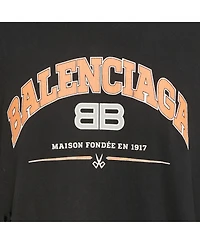 Pre-Owned Balenciaga Men's Logo Print Distressed Cotton Oversized T-Shirt