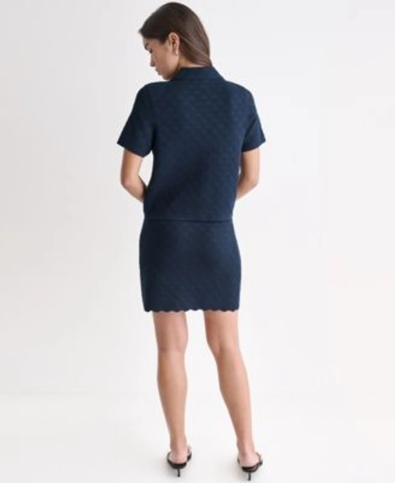 Bcbg Suits Scallop Hem Skirt Suit