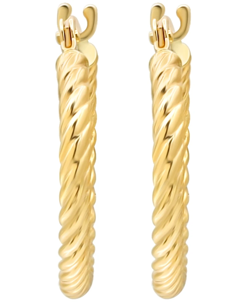 Macy's Corrugated Hoop Earrings in 10k Yellow Gold