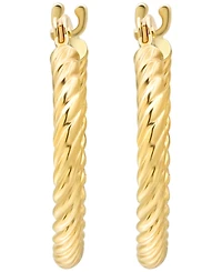 Macy's Corrugated Hoop Earrings in 10k Yellow Gold