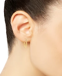 Macy's Corrugated Hoop Earrings in 10k Yellow Gold