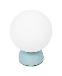 Midola Table Lamp, Round Opal Glass Globe with Resin Base and Chrome Detail