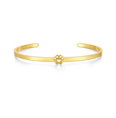 Mantra Pawprint Cuff - I Have Pawprints On My Heart Bracelet