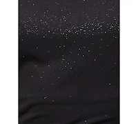 Alex & Sophia Juniors' Cap Sleeves Glitter Knit Ruched Dress