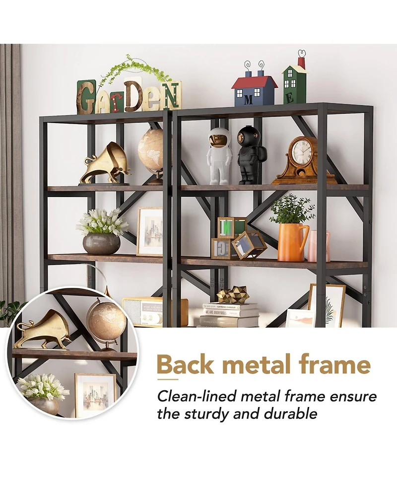Slickblue Industrial Style Bookcase with 6 Open Shelves for Home Organization