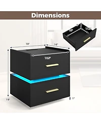 Slickblue Led Bedside Table with Built-In Charging Station and Storage Drawers