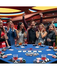 Sugift 48 Inch 8-Player Foldable Poker Table Top with Carrying Bag and Cup Holders