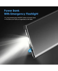 Gonez 20000mAh Ultra-Thin Portable Charger Power Bank, Dual Output External Battery Pack with Led Flashlight for Phone Travel Use