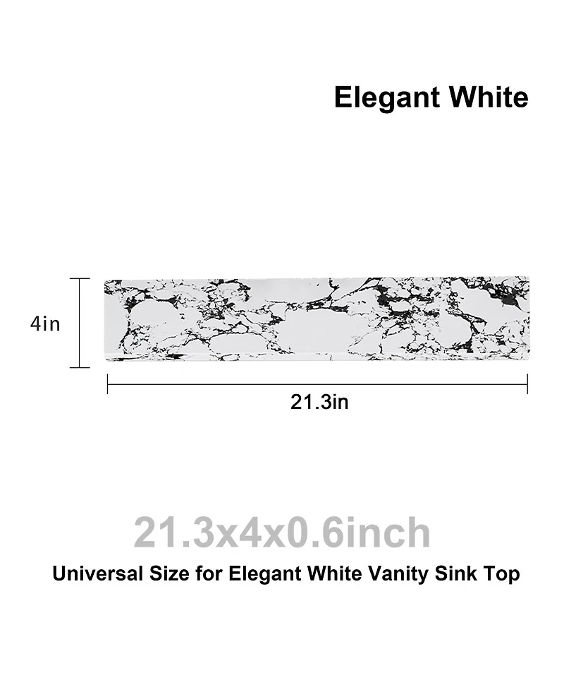 Sillysis 31/37/43 Inch Sintered Stone Bathroom Vanity Top with Ceramic Undermount Sink, Backsplash, Overflow