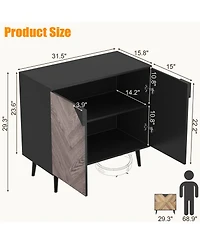 homfan Storage Cabinet with Shelf and Doors, Modern Sideboard Buffet with Storage, Free Standing Accent Cabinet for Dining Room, Living Room, Entryway